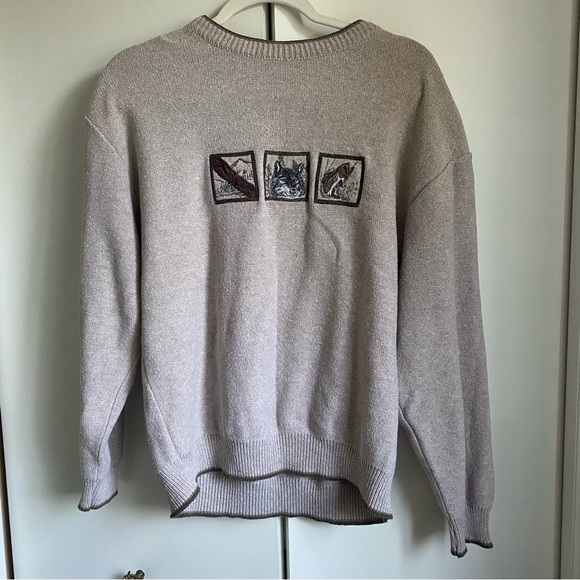 northern elements Sweaters - Vintage Northern Element Nature Embroidered Cotton Sweater Sz S/M